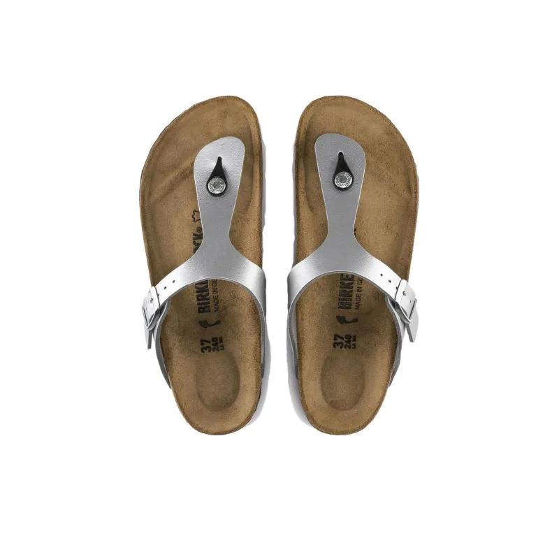 Birkenstock Gizeh Slip Resistant Flip Flops Women's Silver Regular-3