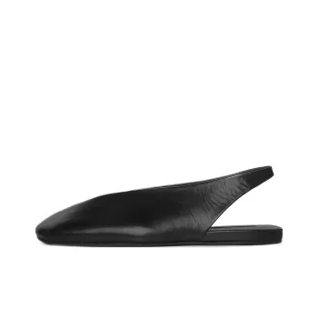 JIL SANDER Asymmetric toe Leather Ballerina Shoes