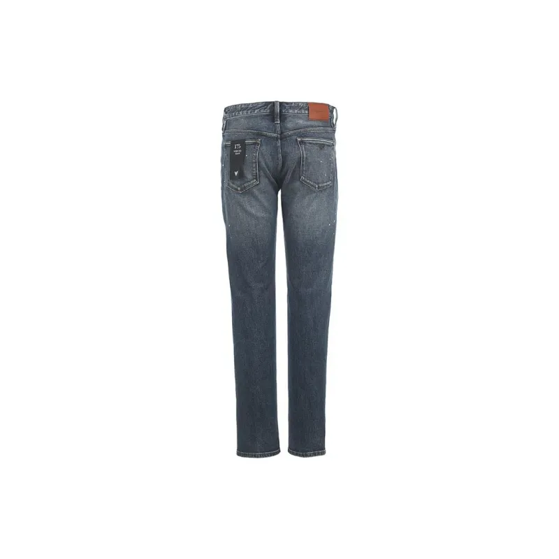 EMPORIO ARMANI Logo patch Cotton blend Tapered Jeans-1