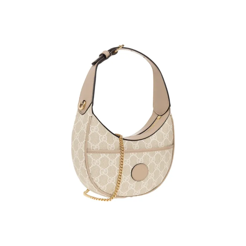 GUCCI Canvas With Leather Binding Canvas Bag, Crescent Bag, Shoulder Bag, Handbag, Shoulder Bag Women's-1