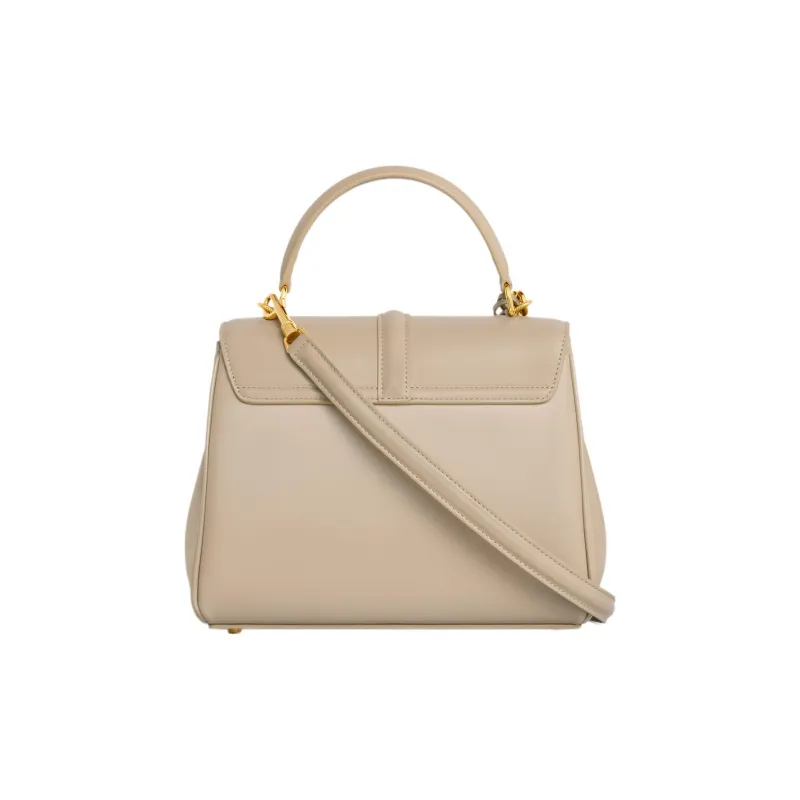 CELINE 16 Satin Calfskin Shoulder Bag Trumpets Women's Beige-2