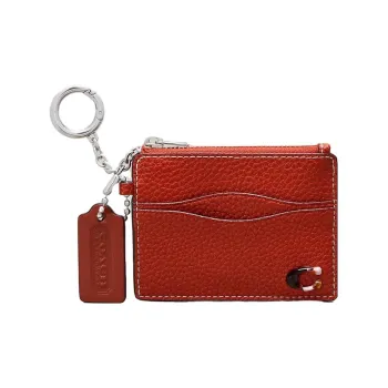 Coachtopia Leather Wallets Card Holders Regular Women's Dark Orange