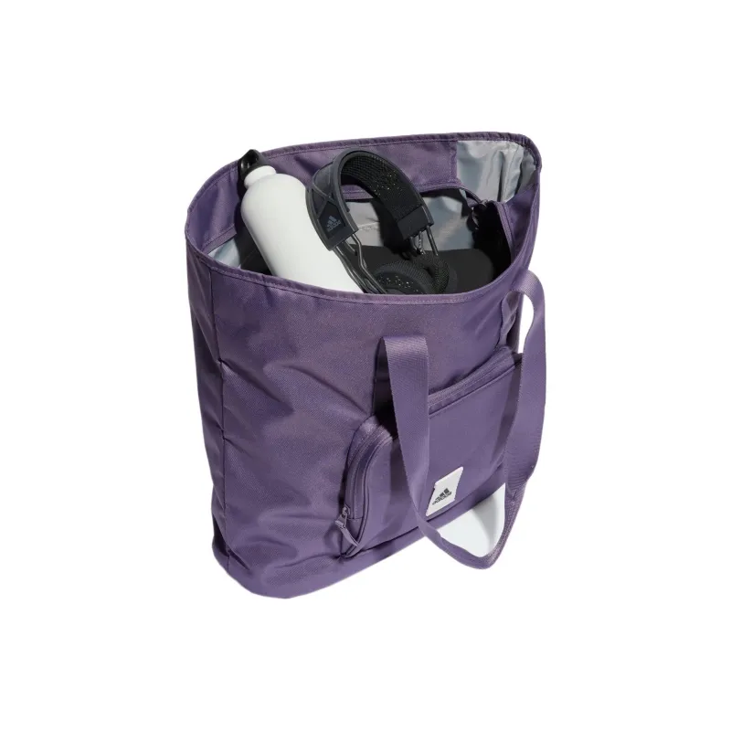 Adidas Recycled Polyester Twill Tote Bag Shopping Bag Shoulder Bag Handbag Regular Unisex Dark Purple/Black/Gray/White-3
