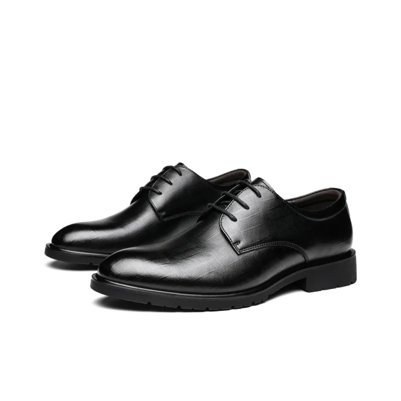 CHINT Dress Shoes Men Low Top Black, Dark Brown-2