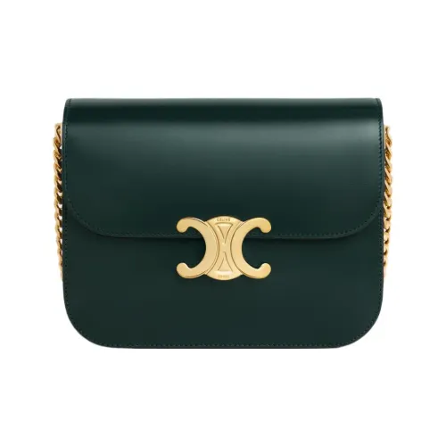 CELINE Calfskin Crossbody Bag Shoulder Bag Women's Amazon Green