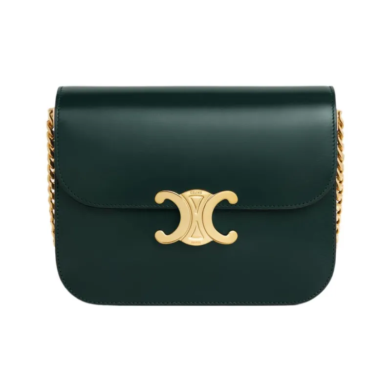CELINE Calfskin Crossbody Bag Shoulder Bag Women's Amazon Green-0