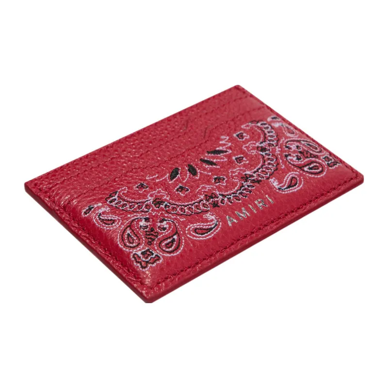 AMIRI Leather Card Clip Card Holder Regular Women's Red-3