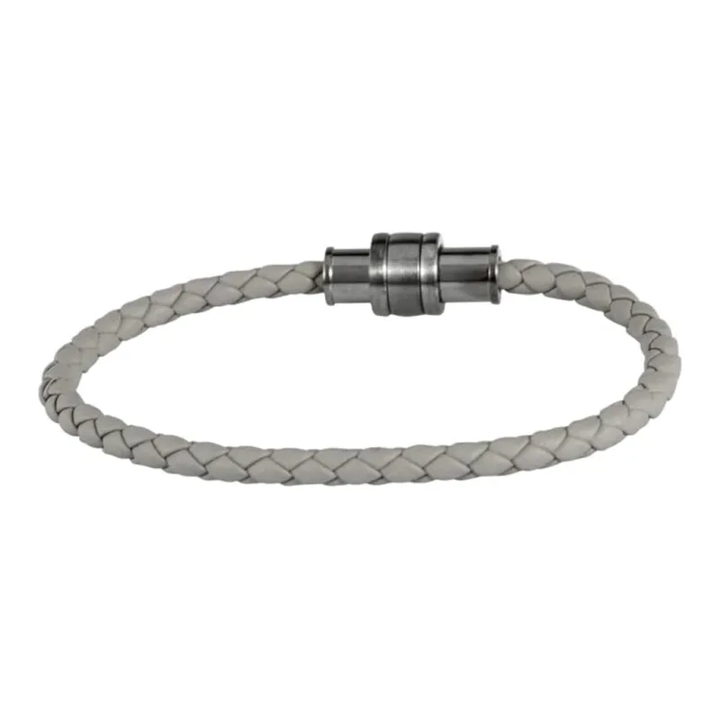 MONTBLANC Leather Wristbands Men's Gray-2