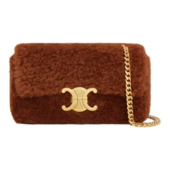 CELINE Wool Shoulder Bag Crossbody Bag Regular Women's Fox Red