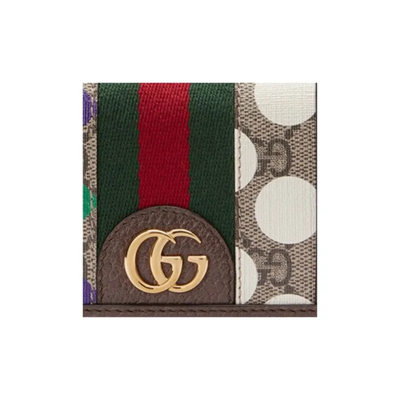 GUCCI Ophidia Canvas With Leather Wallet, Card Holder Unisex Brown-6