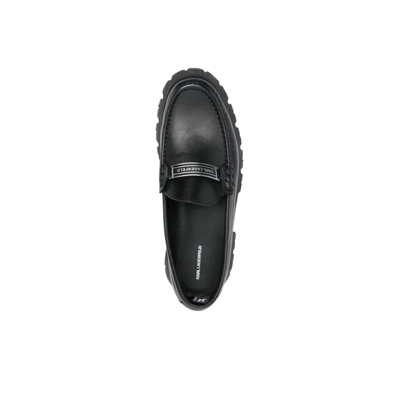 KARL LAGERFELD Lug Klasp Loafers 3.5cm Men's Black-4