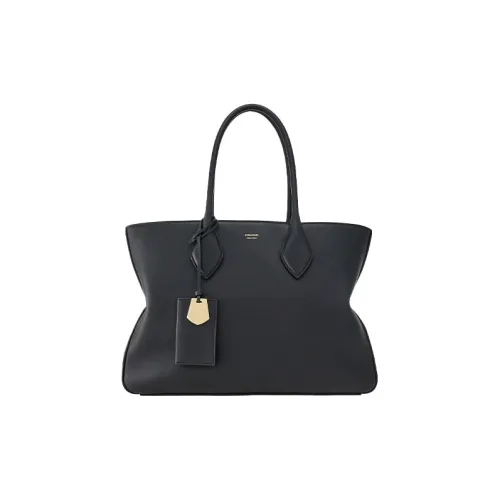 FERRAGAMO Grain Calfskin Handbag Large Size Women's Black