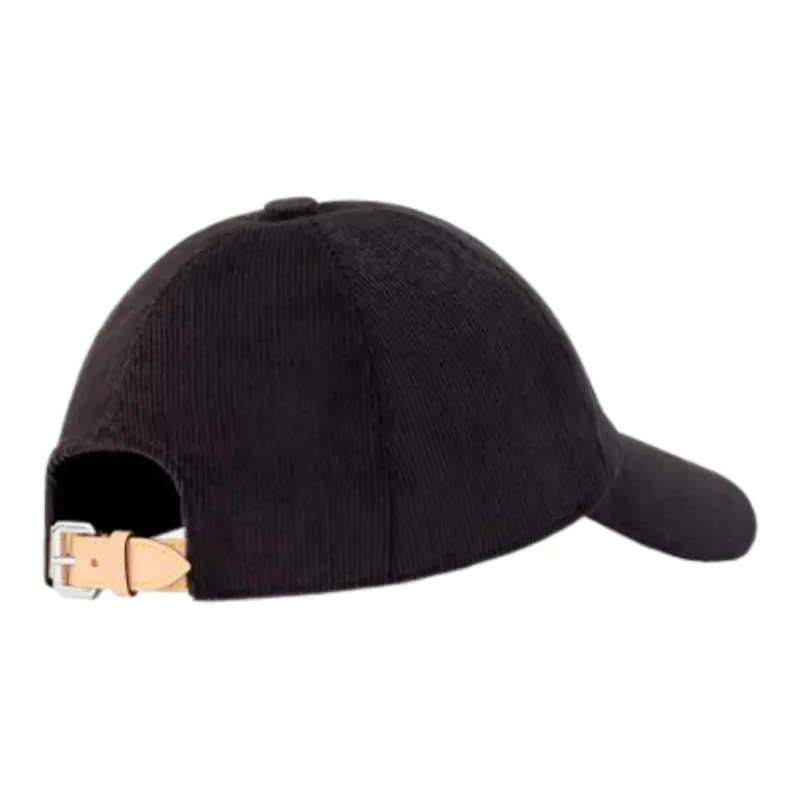 LOUIS VUITTON Corduroy Baseball Caps Unisex Red-3