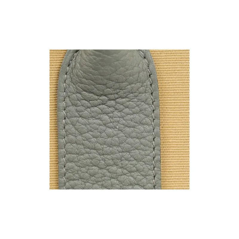 HERMES Garden Party Tempete Canvas With Leather Garden Bag Handbag Unisex Maje Gray-19