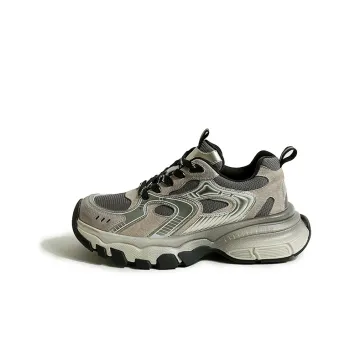 CENTRAL&KITTY Height Increasing Lightweight Low-Top Faded Distressed Chunky Sneakers Women's