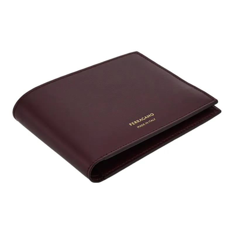 FERRAGAMO Palm Calfskin Wallet Regular Men's Dark Color Barolo-1