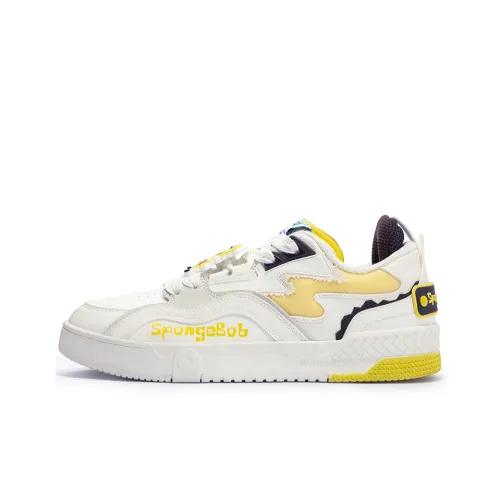 361° X SpongeBob SquarePants Co branded Series Skateboard Shoes Men Low Top Feather White/Acid Yellow