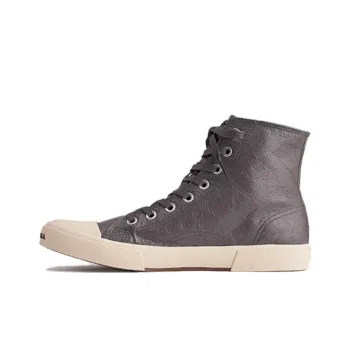 Balenciaga Paris High Top Sneakers 'Brown Leather And White Rubber'