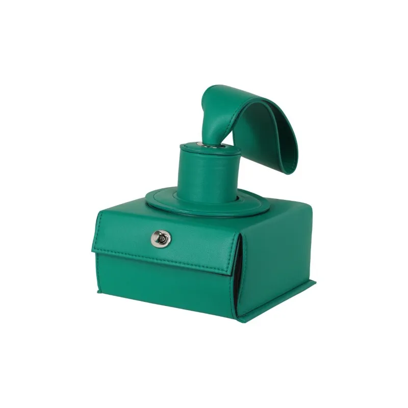 ISSEY MIYAKE Artificial Leather Box Bag Handbag Women's Green-1