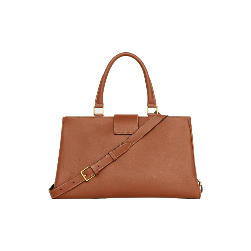 CELINE Soft Cow Leather Shoulder Bag Crossbody Bag Handbag Medium Size Women's Tawny-2