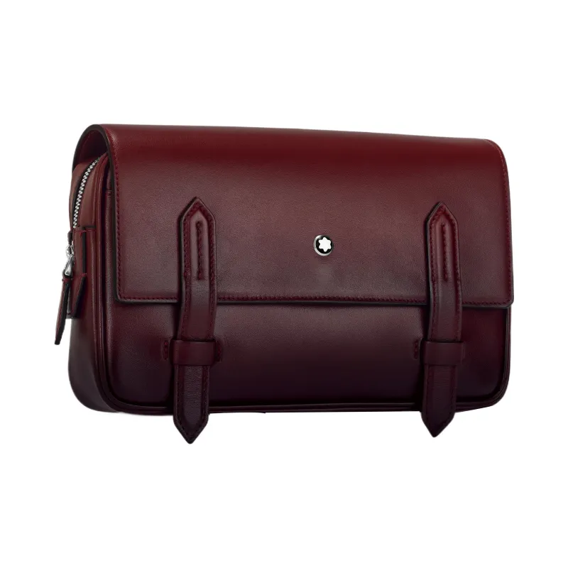 MONTBLANC Meisterstuck Cow Leather Messenger Bag, Shoulder Bag, Crossbody Bag Men's Burgundy-1