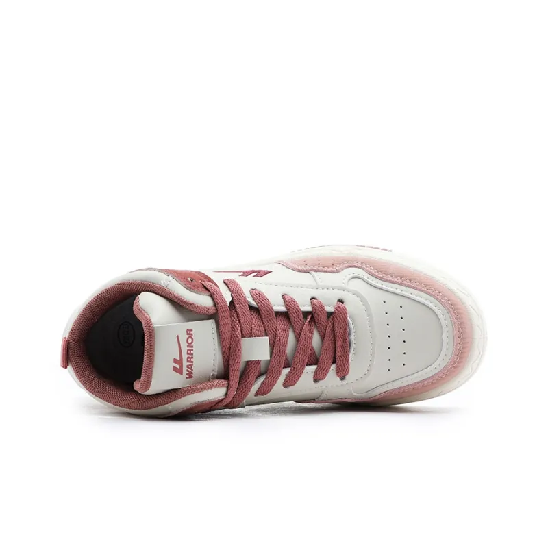 Warrior Wear resistant And Lightweight High Top Skateboard Shoes Women's Beige Pink-2