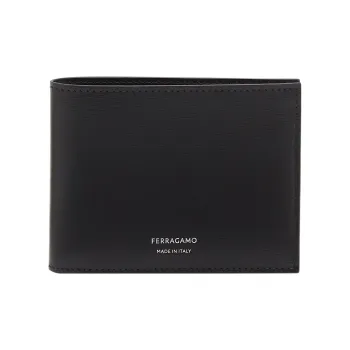 FERRAGAMO Palm Calfskin Wallet Regular Men's Black
