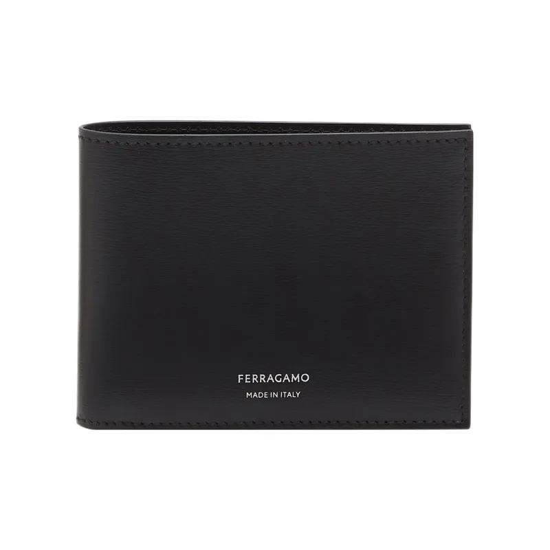 FERRAGAMO Palm Calfskin Wallet Regular Men's Black-0