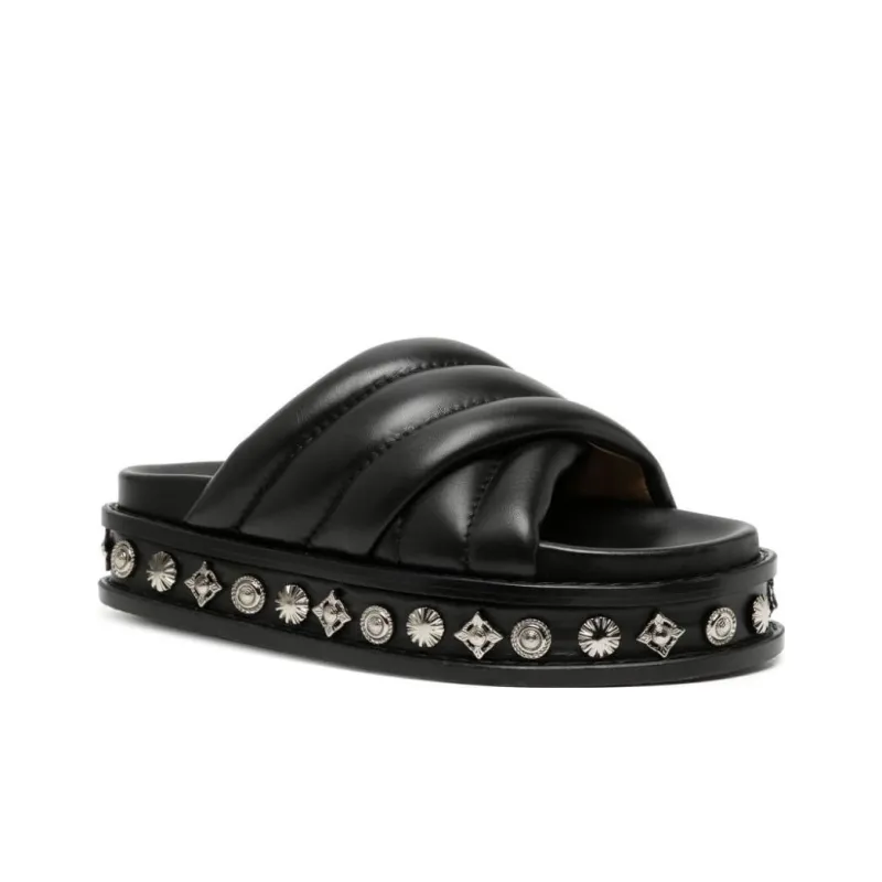 Toga Pulla Studded 50mm Leather Slides-1
