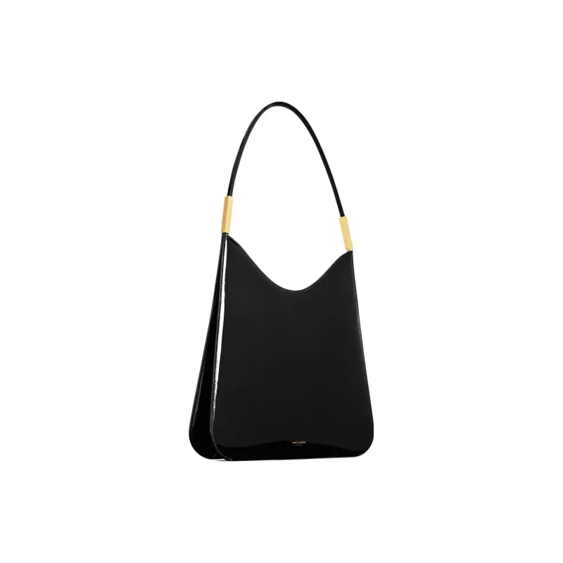 SAINT LAURENT Cow Leather Hobo Bag Handbag Shoulder Bag Women's Black-1