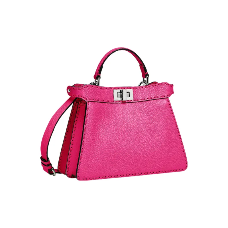 FENDI Peekaboo ISeeU Leather Shoulder Bag Crossbody Bag Handbag Small Size Women's Pink-1