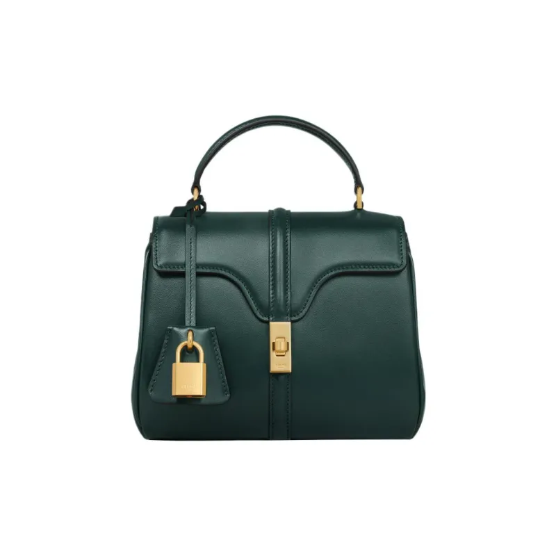 CELINE 16 Cow Leather Shoulder Bag, Crossbody Bag, Handbag Mini Women's Amazon Green-0