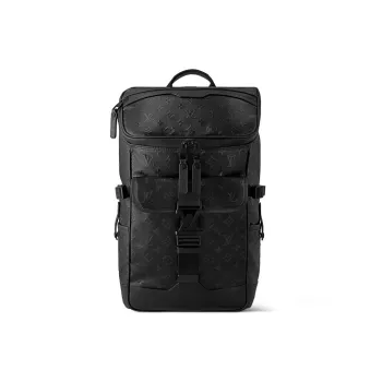 LOUIS VUITTON Canvas With Leather Trim Backpack Men's Black