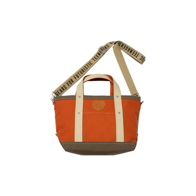 HUMAN MADE Cotton Canvas Tote Bag, Shopping Bag, Canvas Bag, One Shoulder Handbag Trumpets Women's Orange-1