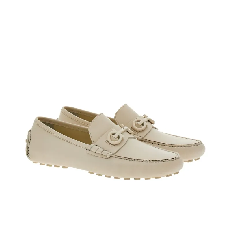 FERRAGAMO Gancini-plaque Leather Loafers-2