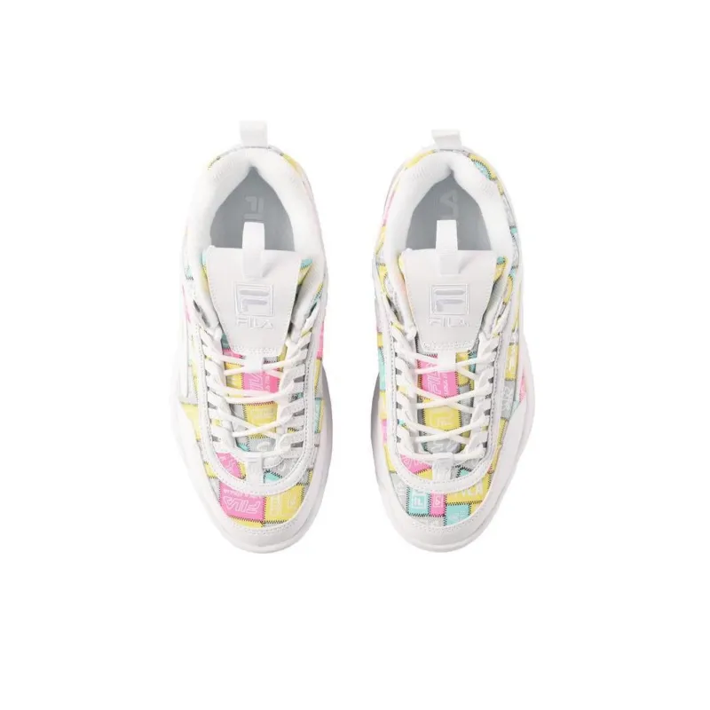 FILA Disruptor 2 Durable Breathable Balanced Lightweight Low-Top Running Shoes Women's White-3