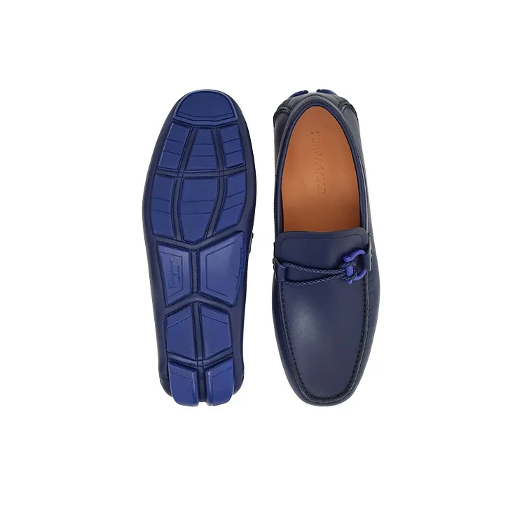 FERRAGAMO Driver Gancini-plaque Loafers-4