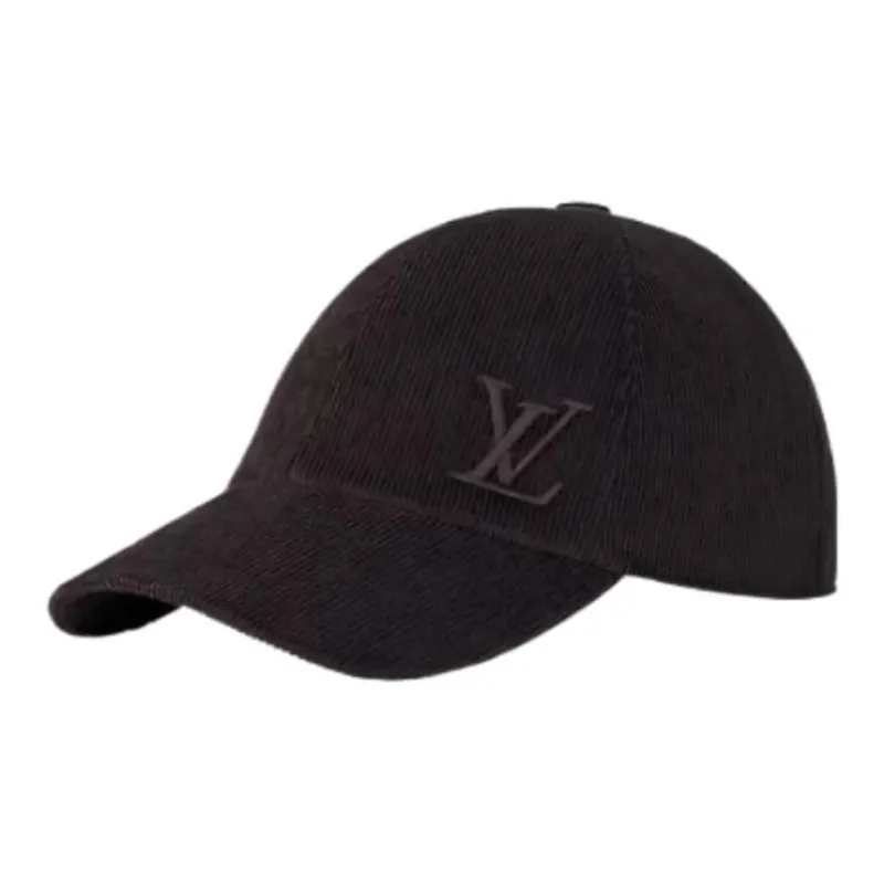 LOUIS VUITTON Corduroy Baseball Caps Unisex Red-0