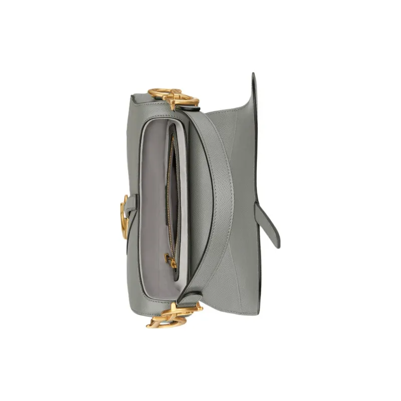 DIOR Saddle Grained Calfskin Saddle Bag Shoulder Bag Crossbody Bag Handbag Regular Women's Gray-3