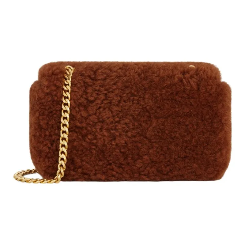 CELINE Wool Shoulder Bag Crossbody Bag Regular Women's Fox Red-2