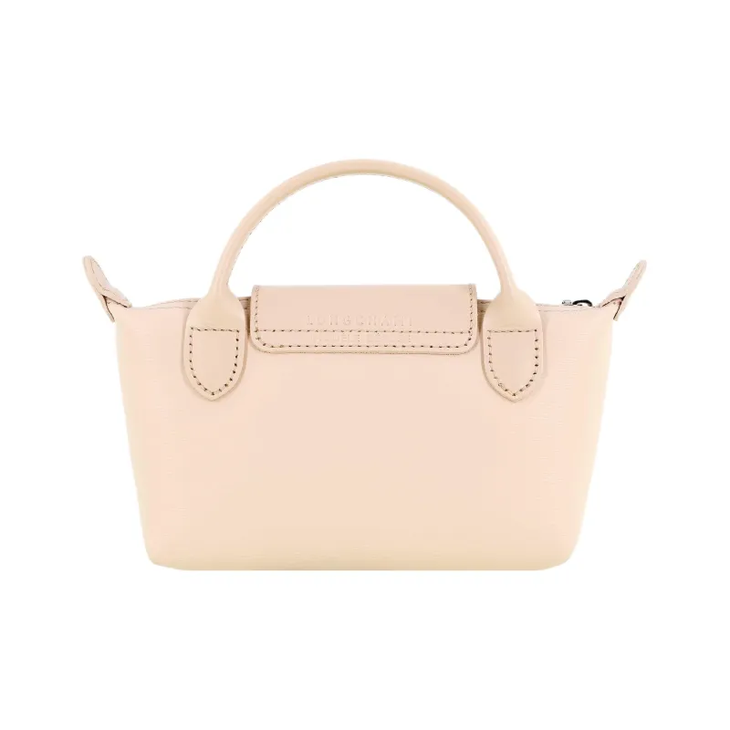 LONGCHAMP Le Pliage City Canvas With Cow Leather Tote Bag, Shopping Bag, Dumpling Bag, Handbag Regular Women's Nude-2