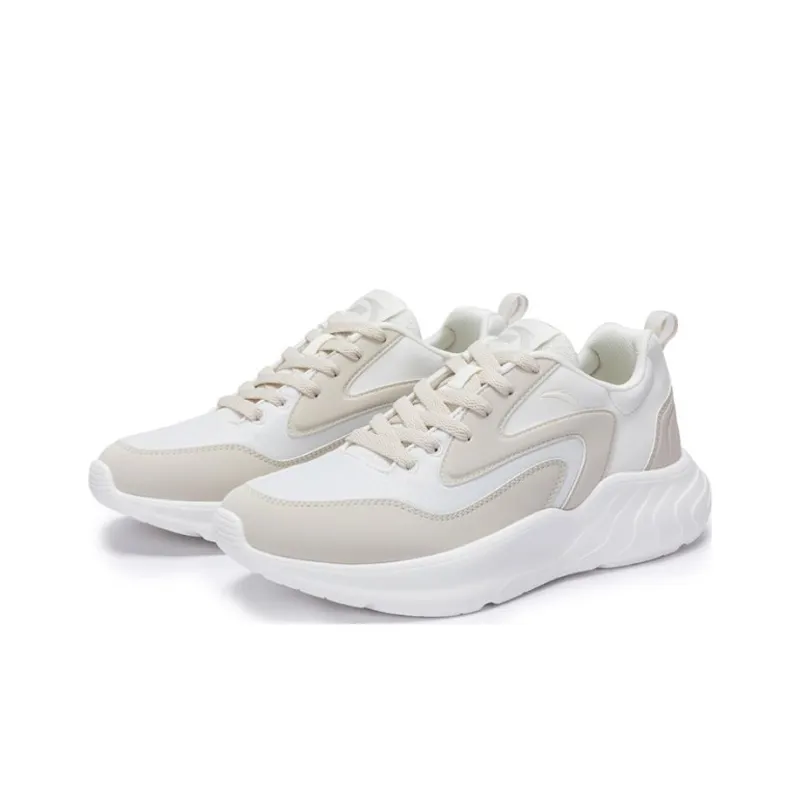 Anta Cushioning Wear Resistant Low Top Casual Shoes Women's White Gray-1