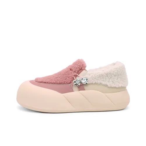 Mr.shang Socks Warm And Wear-Resistant Skateboard Shoes Women's Beige Pink