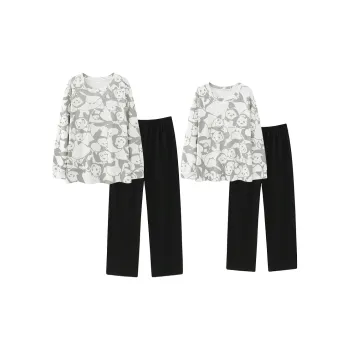 Chun Xi Pajama Set Unisex Black White Print