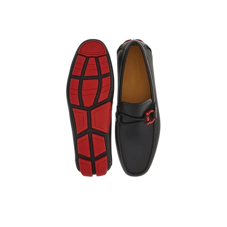 FERRAGAMO Driver Gancini-plaque Loafers-4