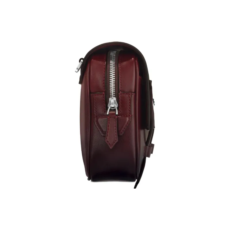 MONTBLANC Meisterstuck Cow Leather Messenger Bag, Shoulder Bag, Crossbody Bag Men's Burgundy-2
