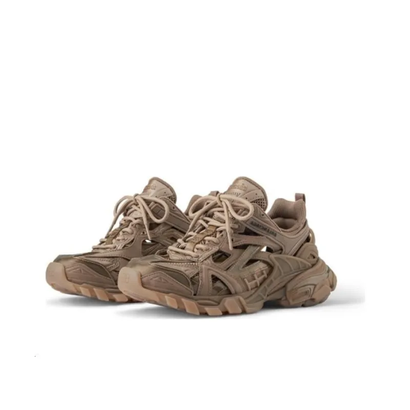 Balenciaga Track 2.0 Abrasion Resistant Low Top Casual Shoes Women's Brown-2