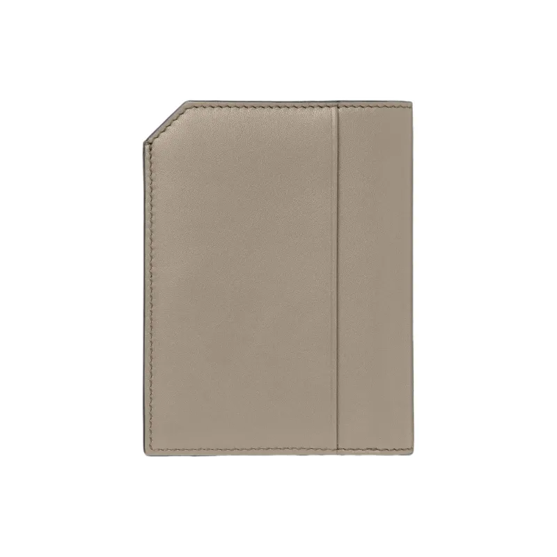 MONTBLANC Soft Leather Series Cow Leather Card Holder Wallet Mini Men's Gray Gray-1