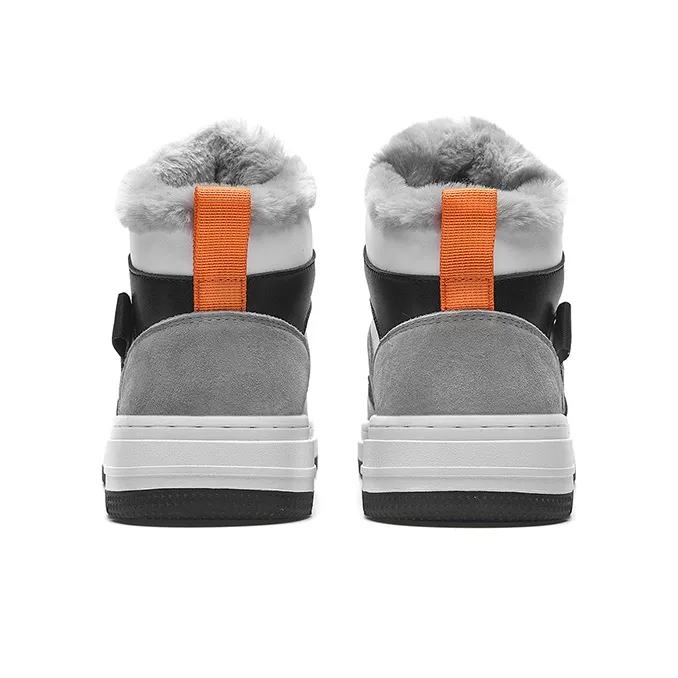 Cabbeen High Top Skateboard Shoes Men's White Black Boyfriend Wind-2