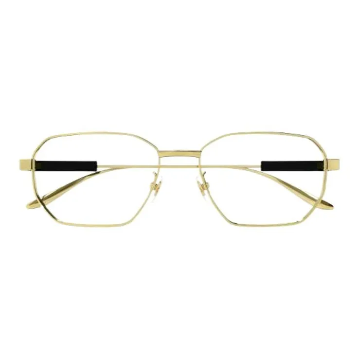 GUCCI Metal Irregular Shape Eyeglass Frames Men's Gold-1